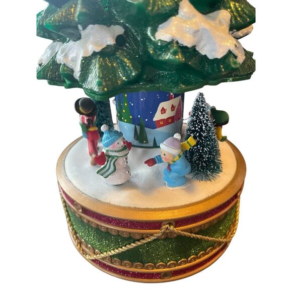 Animated Christmas Tree Music Box With LED Star & Rotating Base - Picture 2 of 4